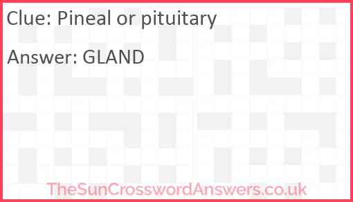 Pineal or pituitary Answer
