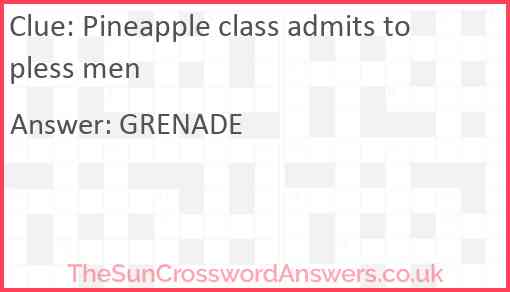 Pineapple class admits topless men Answer