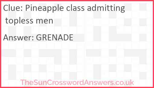 Pineapple class admitting topless men Answer
