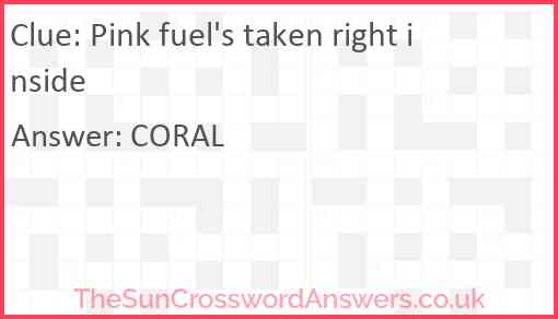 Pink fuel's taken right inside Answer