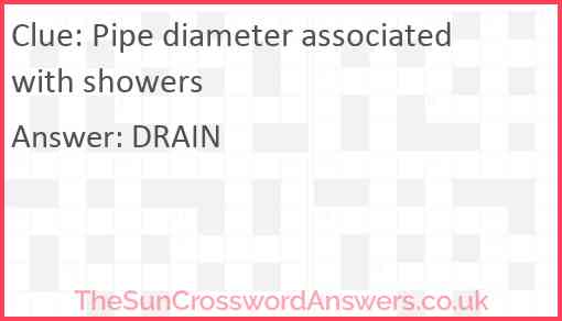 Pipe diameter associated with showers Answer