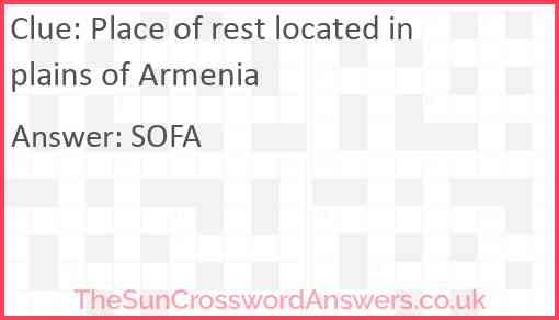 Place of rest located in plains of Armenia Answer