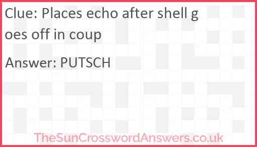 Places echo after shell goes off in coup Answer