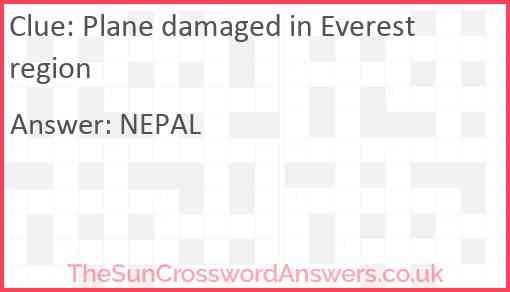 Plane damaged in Everest region Answer
