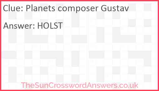 Planets composer Gustav Answer