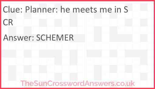 Planner: he meets me in SCR Answer