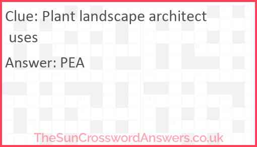 Plant landscape architect uses Answer