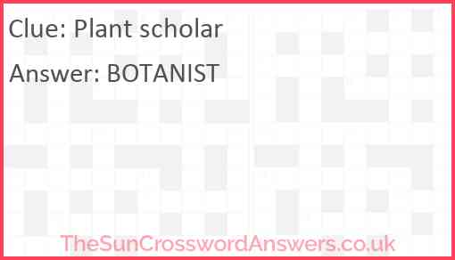 Plant scholar Answer