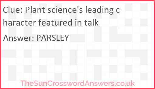 Plant science's leading character featured in talk Answer