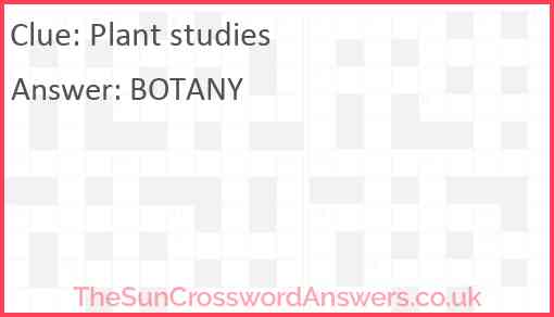 Plant studies Answer