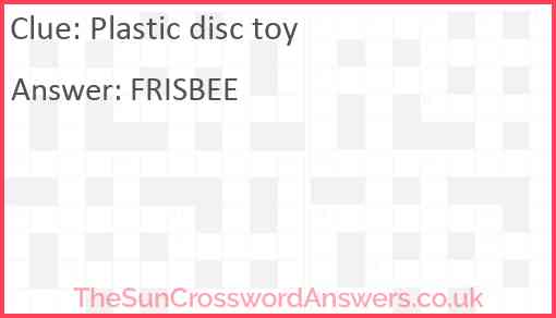 Plastic disc toy Answer