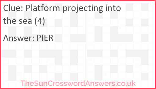 Platform projecting into the sea (4) Answer