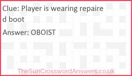 Player is wearing repaired boot Answer