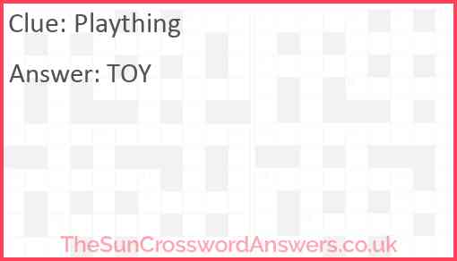 Plaything Answer