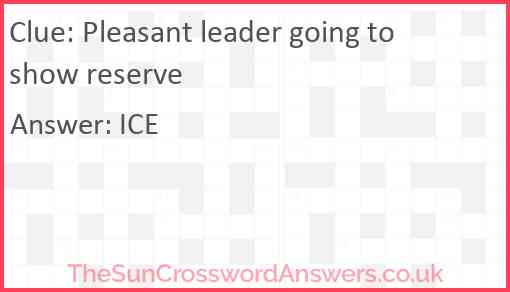 Pleasant leader going to show reserve Answer