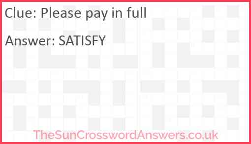 Please pay in full Answer