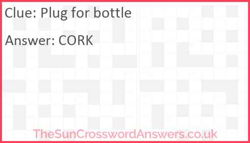 Plug for bottle Answer