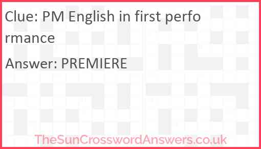 PM English in first performance Answer