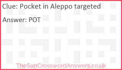 Pocket in Aleppo targeted Answer