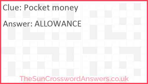 Pocket money Answer