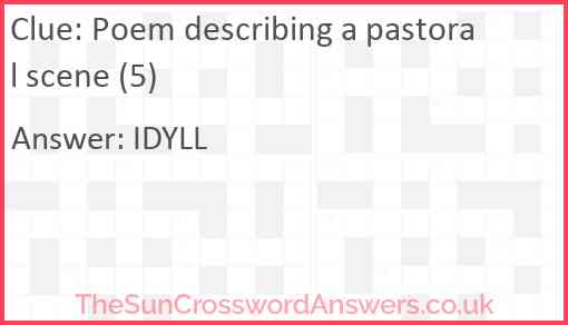 Poem describing a pastoral scene (5) Answer