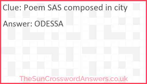 Poem SAS composed in city Answer