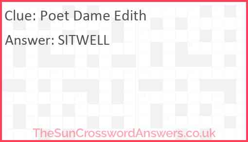 Poet Dame Edith Answer