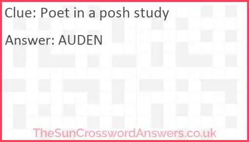Poet in a posh study Answer