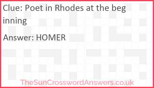 Poet in Rhodes at the beginning Answer