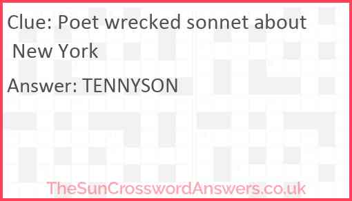 Poet wrecked sonnet about New York Answer