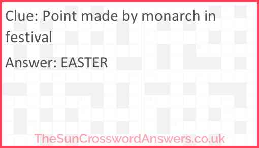 Point made by monarch in festival Answer
