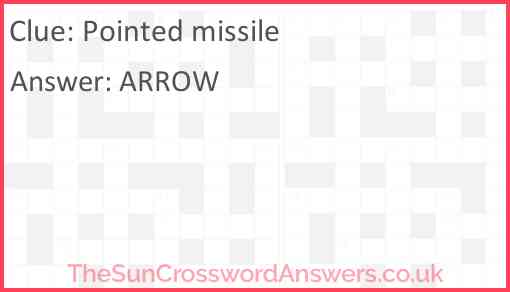 Pointed missile Answer