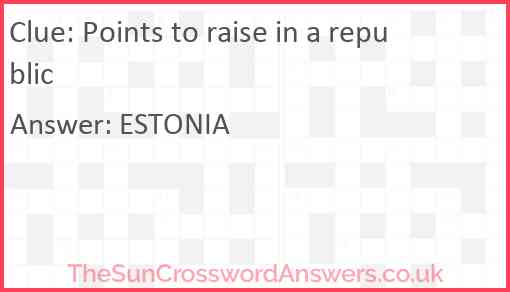 Points to raise in a republic Answer
