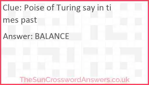 Poise of Turing say in times past Answer