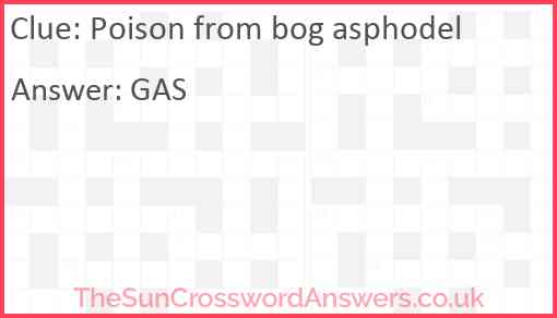 Poison from bog asphodel Answer