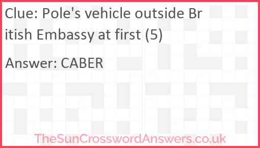 Pole's vehicle outside British Embassy at first (5) Answer