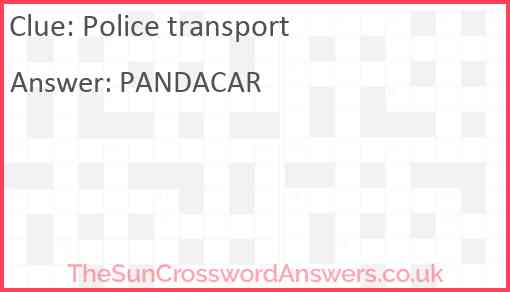 Police transport Answer