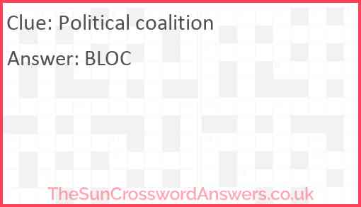 Political coalition Answer