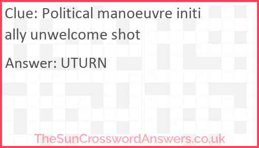 Political manoeuvre initially unwelcome shot Answer