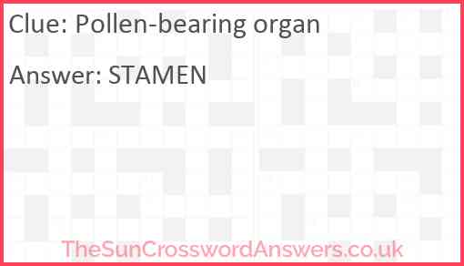 Pollen-bearing organ Answer