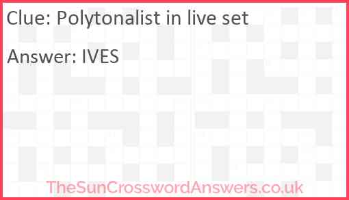 Polytonalist in live set Answer