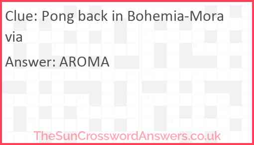 Pong back in Bohemia-Moravia Answer