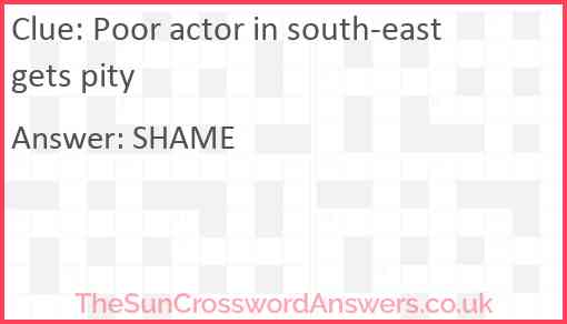 Poor actor in south-east gets pity Answer