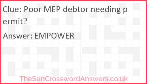 Poor MEP debtor needing permit? Answer