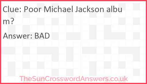 Poor Michael Jackson album? Answer