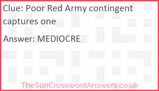 Poor Red Army contingent captures one Answer