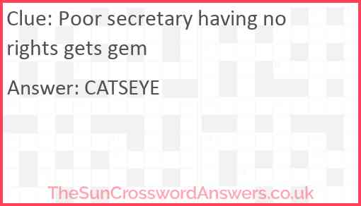 Poor secretary having no rights gets gem Answer