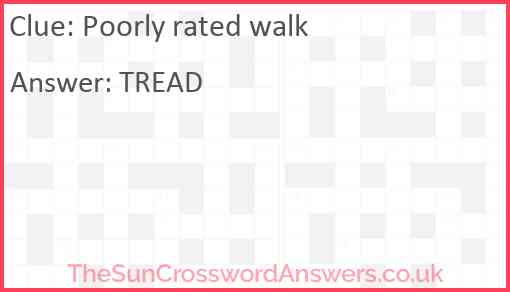 Poorly-rated walk Answer