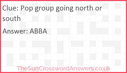 Pop group going north or south Answer