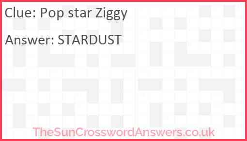 Pop star Ziggy Answer